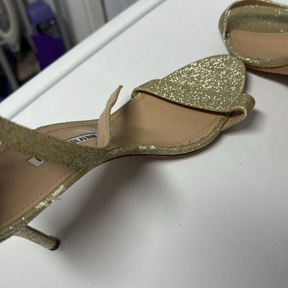 Manolo Blahnik Gold Glitter Stiletto Heels Size 42 LIKE NEW Excellent Condition - Picture 5 of 7